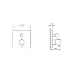 Vitra Square Thermostatic 2 Way Concealed Shower Valve Chrome