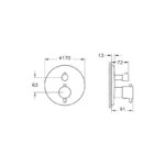 Vitra Origin Concealed Thermostatic Shower Mixer 1 Way Soft Copper (for V-Box)