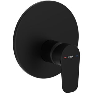 Vitra Round Thermostatic 1 Way Shower Mixer Matt Black