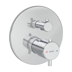 Vitra Round Thermostatic 1 Way Concealed Shower Mixer Chrome