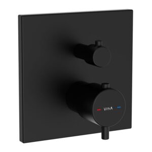 Vitra Square Thermostatic 1 Way Concealed Shower Mixer Matt Black
