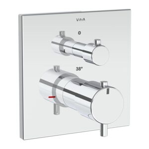Vitra Root Square 1 Way Concealed Thermostatic Shower Mixer Valve Chrome