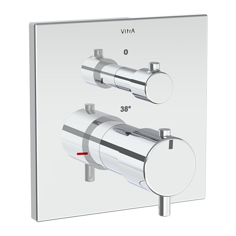 Vitra Root Square 1 Way Concealed Thermostatic Shower Mixer Valve Chrome Vitra Root Square 1 Way Concealed Thermostatic Shower Mixer Valve Chrome