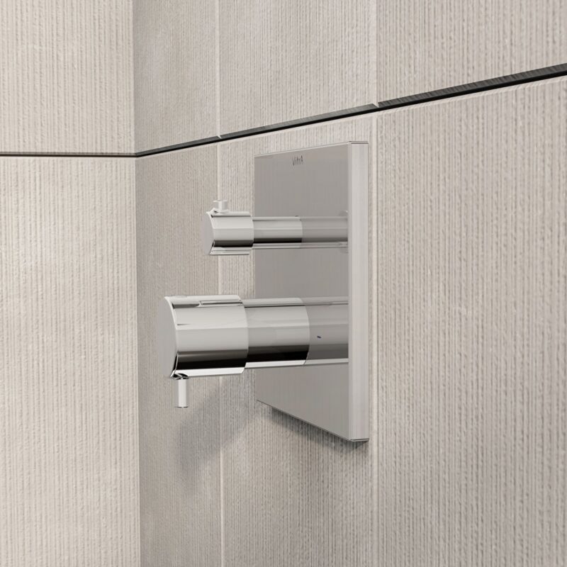 Vitra Root Square 1 Way Concealed Thermostatic Shower Mixer Valve Chrome