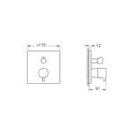 Vitra Root Square 1 Way Concealed Thermostatic Shower Mixer Valve Chrome
