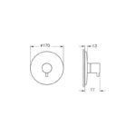 Vitra Root Round 3 Way Diverter (Exposed Part) Chrome