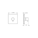 Vitra Square 3 Way Diverter Chrome (V-Box-Exposed Part)