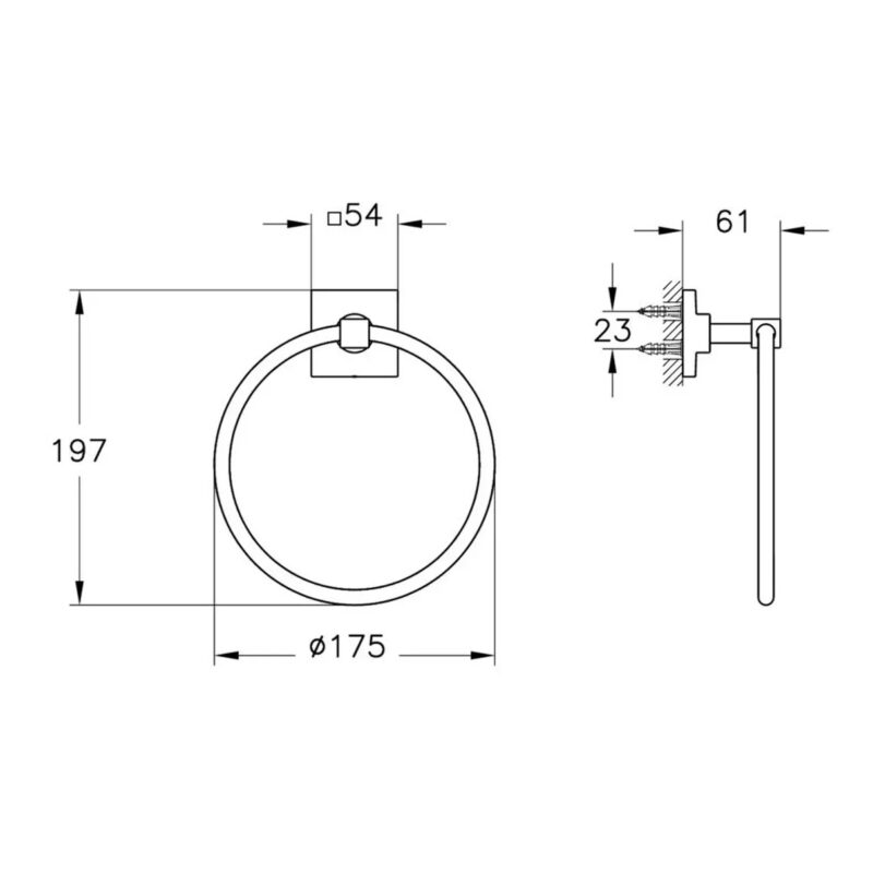 Vitra Root Round Towel Ring Chrome