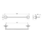 Vitra Origin Towel Rail 45cm Chrome