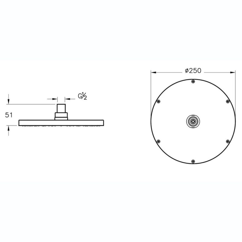 Vitra Origin 250mm Shower Head Brushed Nickel