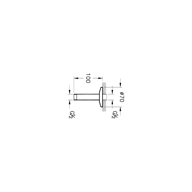 Vitra Origin Short Ceiling Shower Arm Copper