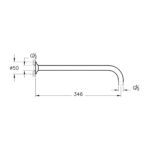 Vitra Origin Long Wall Shower Arm Brushed Nickel