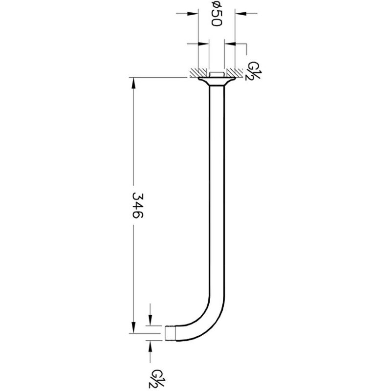 Vitra Long Universal Wall-Mounted Connection Pipe