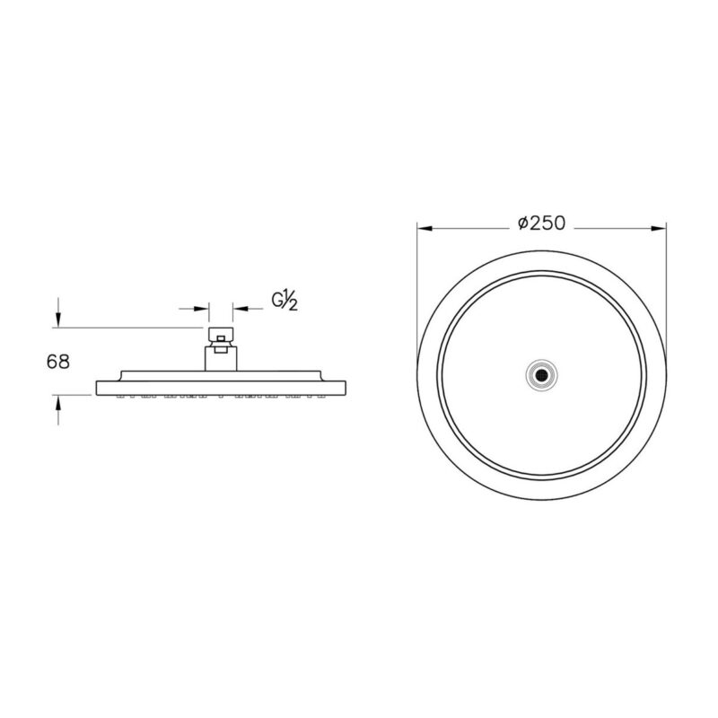 Vitra Origin Classic Round Shower Head Brushed Brass