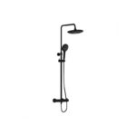 Vitra Aquaheat Bliss 240 Thermostatic Bar Shower & Fixed Head Black