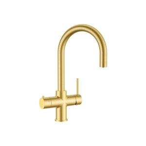 Wash Water OptiH2O Hot Water Unit - 4in1 Round Neck Tap - Brushed Brass