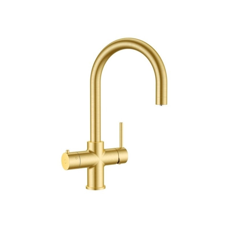 Wash Water OptiH2O Hot Water Unit - 4in1 Round Neck Tap - Brushed Brass