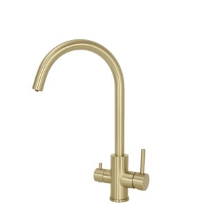 Wash Water WRO330 Reverse Osmosis Unit - 3in1 Kitchen Tap - Brushed Brass Light