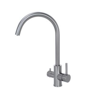 Wash Water WRO330 Reverse Osmosis Unit - 3in1 Kitchen Tap - Gun Metal Light