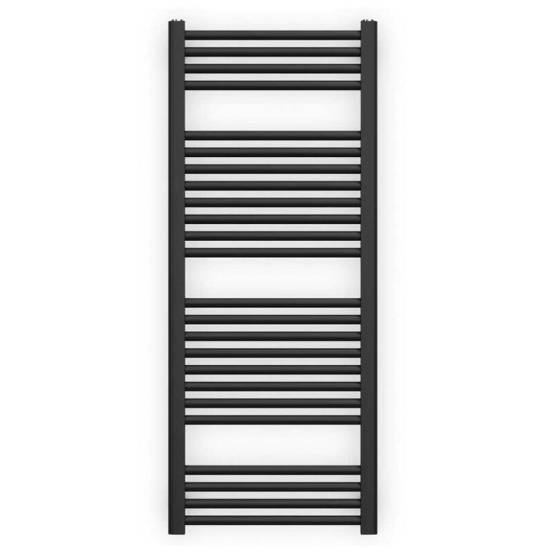Zehnder Deline Heated Towel Rail 1226 x 500mm Black Matt