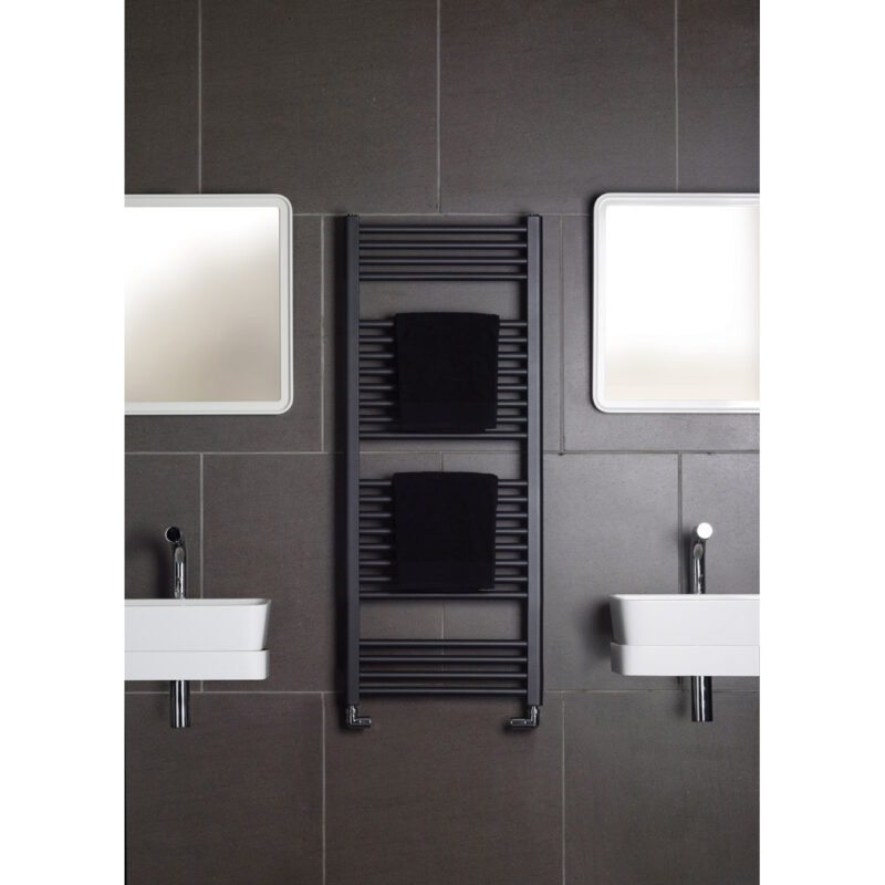 Zehnder Deline Heated Towel Rail 1226 x 600mm Volcanic
