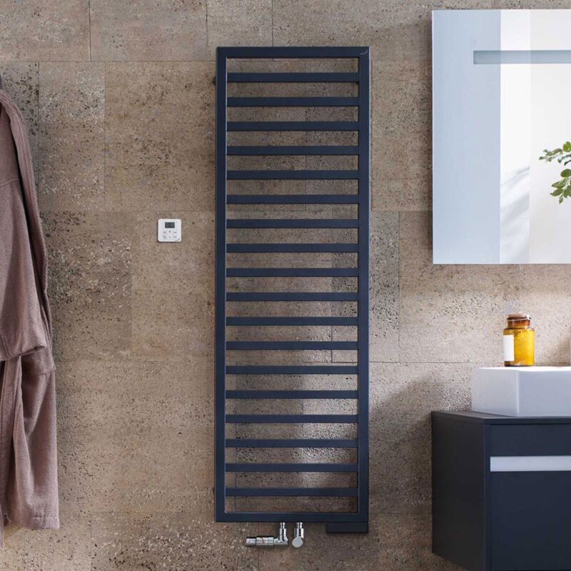 Zehnder Quaro Spa Heated Towel Rail 1507 x 550mm Black Matt
