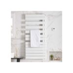 Zehnder Roda Spa Asym Left Heated Towel Rail 805 x 550mm Traffic White