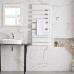 Zehnder Roda Spa Asym Left Heated Towel Rail 805 x 550mm Traffic White