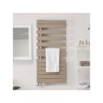 Zehnder Roda Spa Asym Right Heated Towel Rail 805 x 550mm Beige Quartz