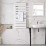 Zehnder Roda Spa Asym Right Heated Towel Rail 805 x 550mm Traffic White