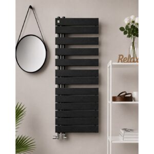 Zehnder Roda Spa Asym Right Heated Towel Rail 1676 x 550mm Volcanic