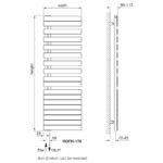 Zehnder Roda Spa Asym Right Heated Towel Rail 1676 x 550mm Anthracite
