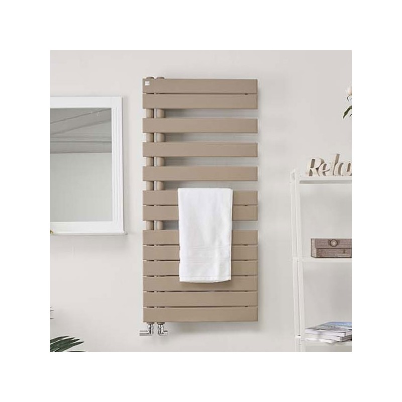 Zehnder Roda Spa Asym Right Heated Towel Rail 1676 x 550mm Beige Quartz