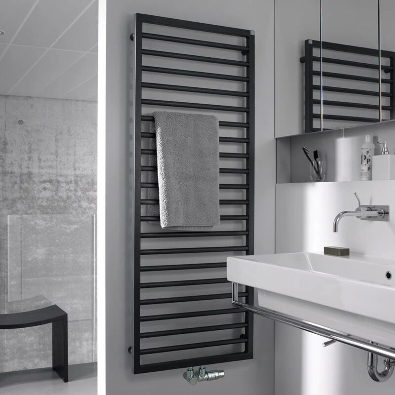 Zehnder Subway Heated Towel Rail 1261 x 450mm Black Matt