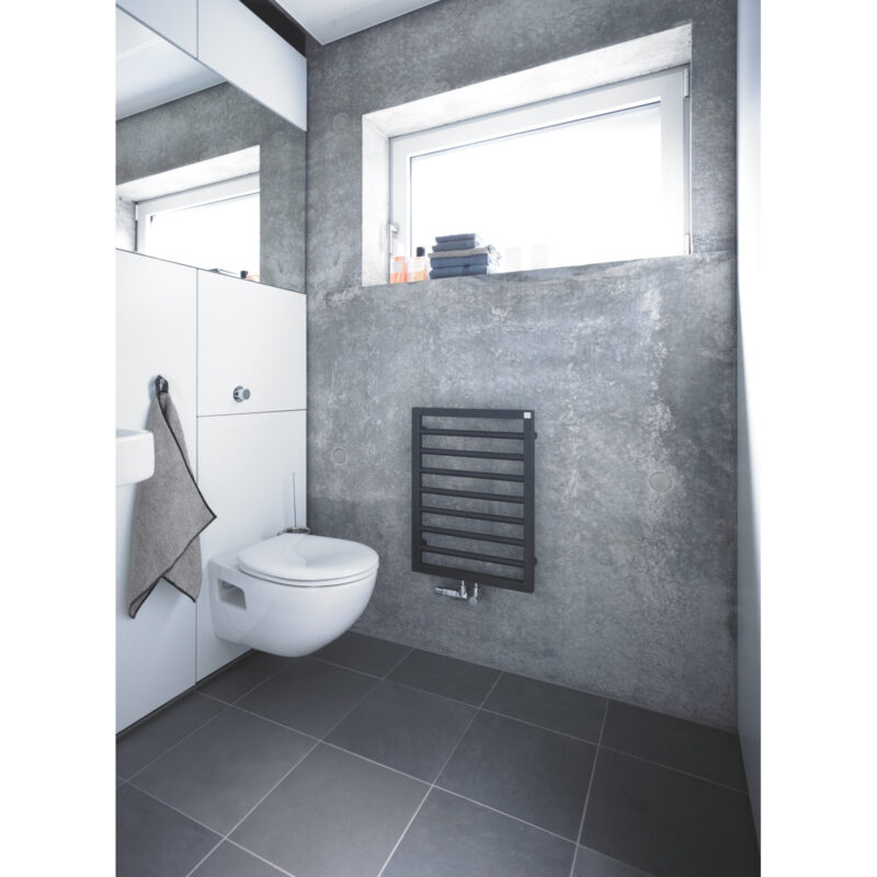 Zehnder Subway Heated Towel Rail 1549 x 450mm Black Matt