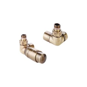 Zehnder Valve Set 10 Double Angled Thermostatic Right Radiator Valves Brass
