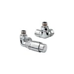 Zehnder Valve Set 10 Double Angled Thermostatic Right Radiator Valves Chrome