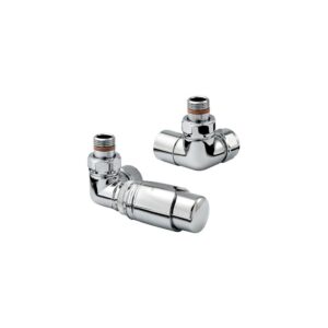 Zehnder Valve Set 10 Double Angled Thermostatic Right Radiator Valves Chrome