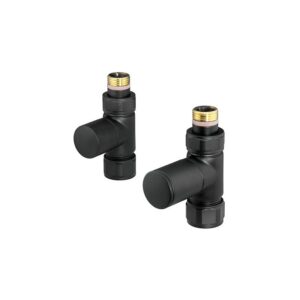 Zehnder Valve Set 26 Straight Manual Radiator Valves Matt Black