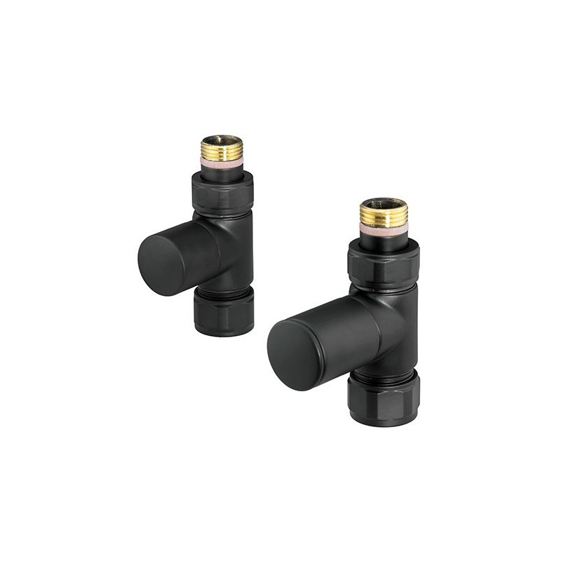 Zehnder Valve Set 26 Straight Manual Radiator Valves Matt Black Zehnder Valve Set 26 Straight Manual Radiator Valves Matt Black