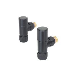 Zehnder Valve Set 27 Angled Manual Radiator Valves Matt Black