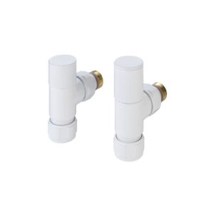 Zehnder Valve Set 27 Angled Manual Radiator Valves White