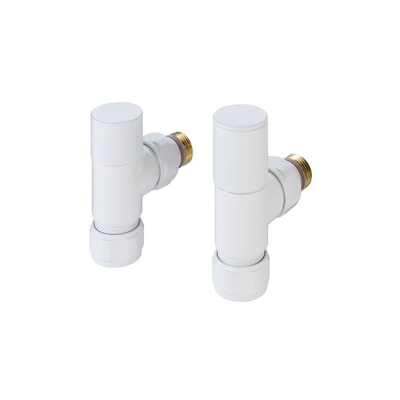 Zehnder Valve Set 27 Angled Manual Radiator Valves White Zehnder Valve Set 27 Angled Manual Radiator Valves White