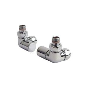 Zehnder Valve Set 28 Double Angled Manual Radiator Valves Chrome