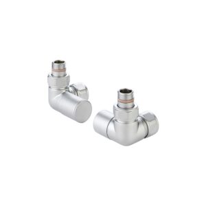 Zehnder Valve Set 28 Double Angled Manual Radiator Valves Satin Chrome