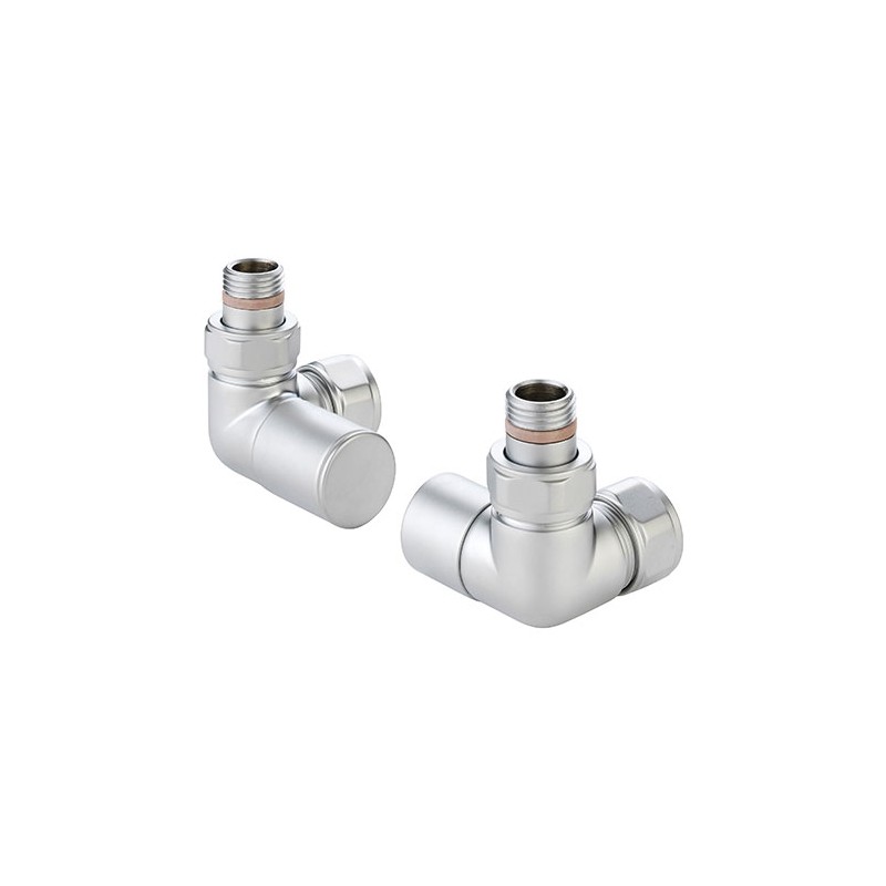Zehnder Valve Set 28 Double Angled Manual Radiator Valves Satin Chrome Zehnder Valve Set 28 Double Angled Manual Radiator Valves Satin Chrome