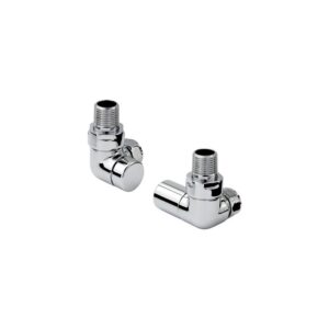 Zehnder Valve Set 2 Double Angled Manual Radiator Valves Chrome