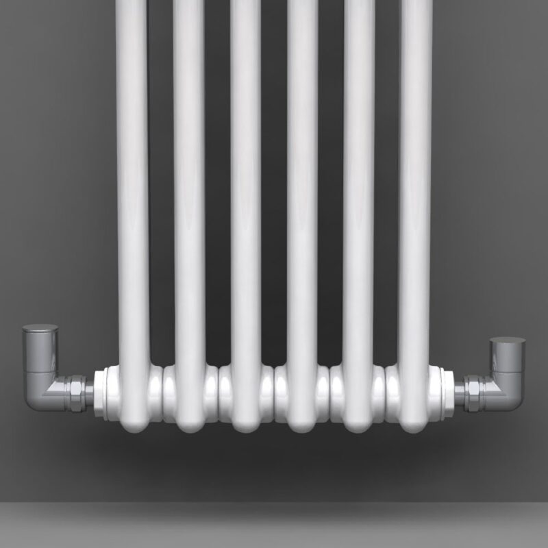 Zehnder Valve Set 2 Double Angled Manual Radiator Valves Chrome
