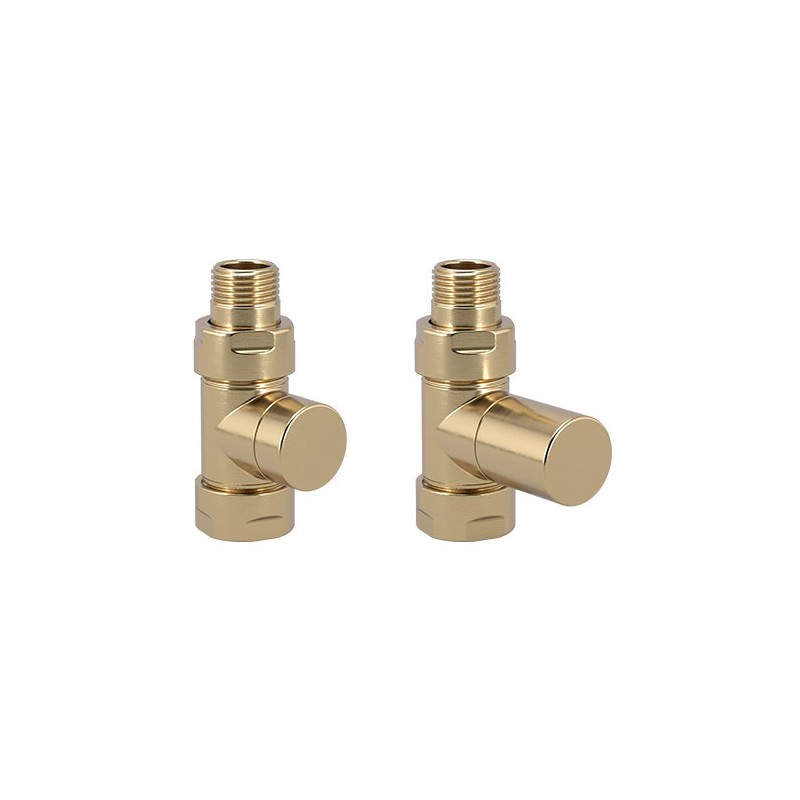 Zehnder Valve Set 34 Straight Manual Radiator Valves PVD Brushed Brass Zehnder Valve Set 34 Straight Manual Radiator Valves PVD Brushed Brass