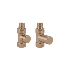 Zehnder Valve Set 34 Straight Manual Radiator Valves PVD Brushed Bronze